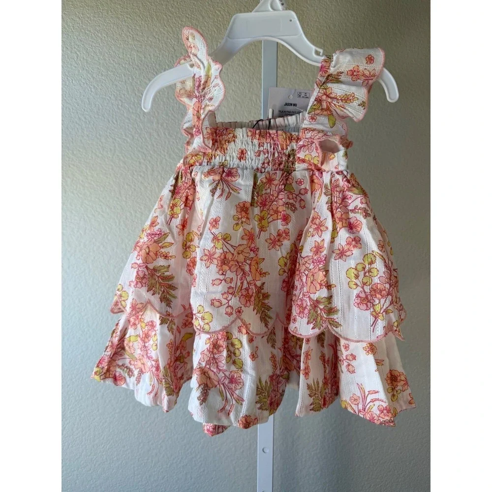 Jason Wu Baby Girl Floral Tiered Dress with Matching Purse White Pink 12M NWT - Picture 8 of 8